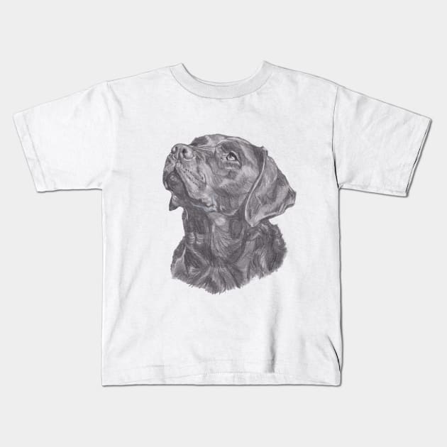 Classic Labrador Retriever Dog Profile Drawing Kids T-Shirt by lalanny